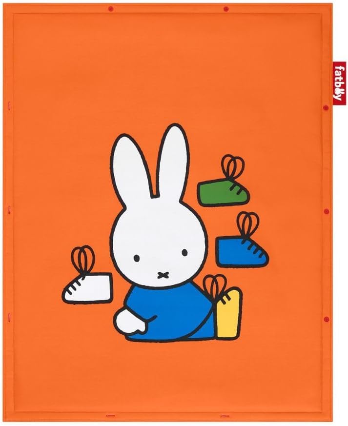 Fatboy Flying Carpet x Miffy | Non-slip bottom | UV-resistant | Easy to clean | Suitable for indoor and outdoor use | 100% Recycled polyester | Filling: foam padding | 180 x 140 cm - Orange - Image 1